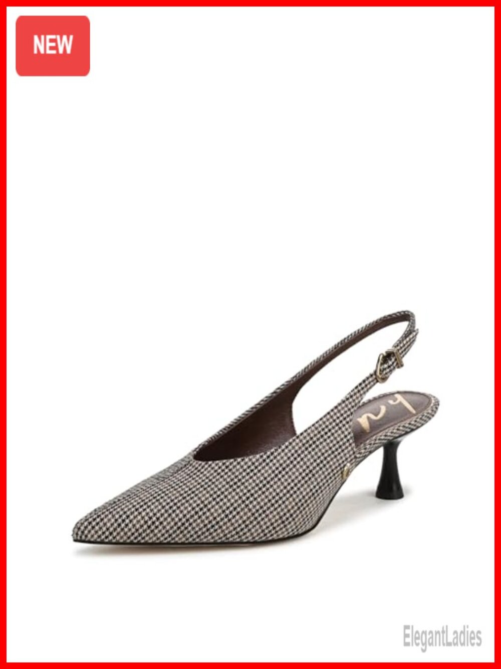 Women's Pointed Toe Kitten Heel Slingback Pumps Woven Pattern Party Formal